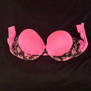 Fruit of the Loom Pink Floral Lace Bra